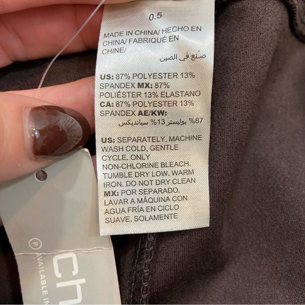 New with Tags Chico’s Faux Knit Suede Leggings Double Espresso Color Size 6 - Picture 10 of 12